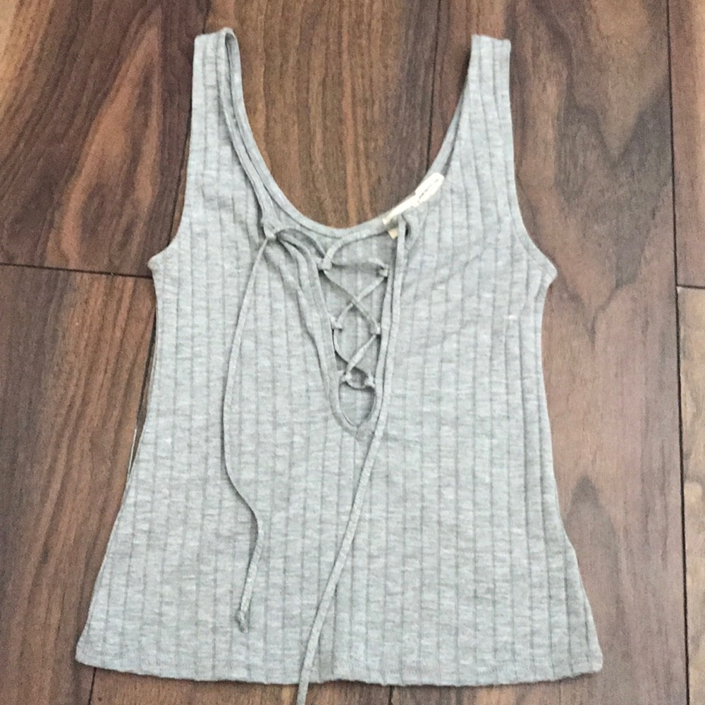 Gray Urban Outfitters lace-up tank top NWOT